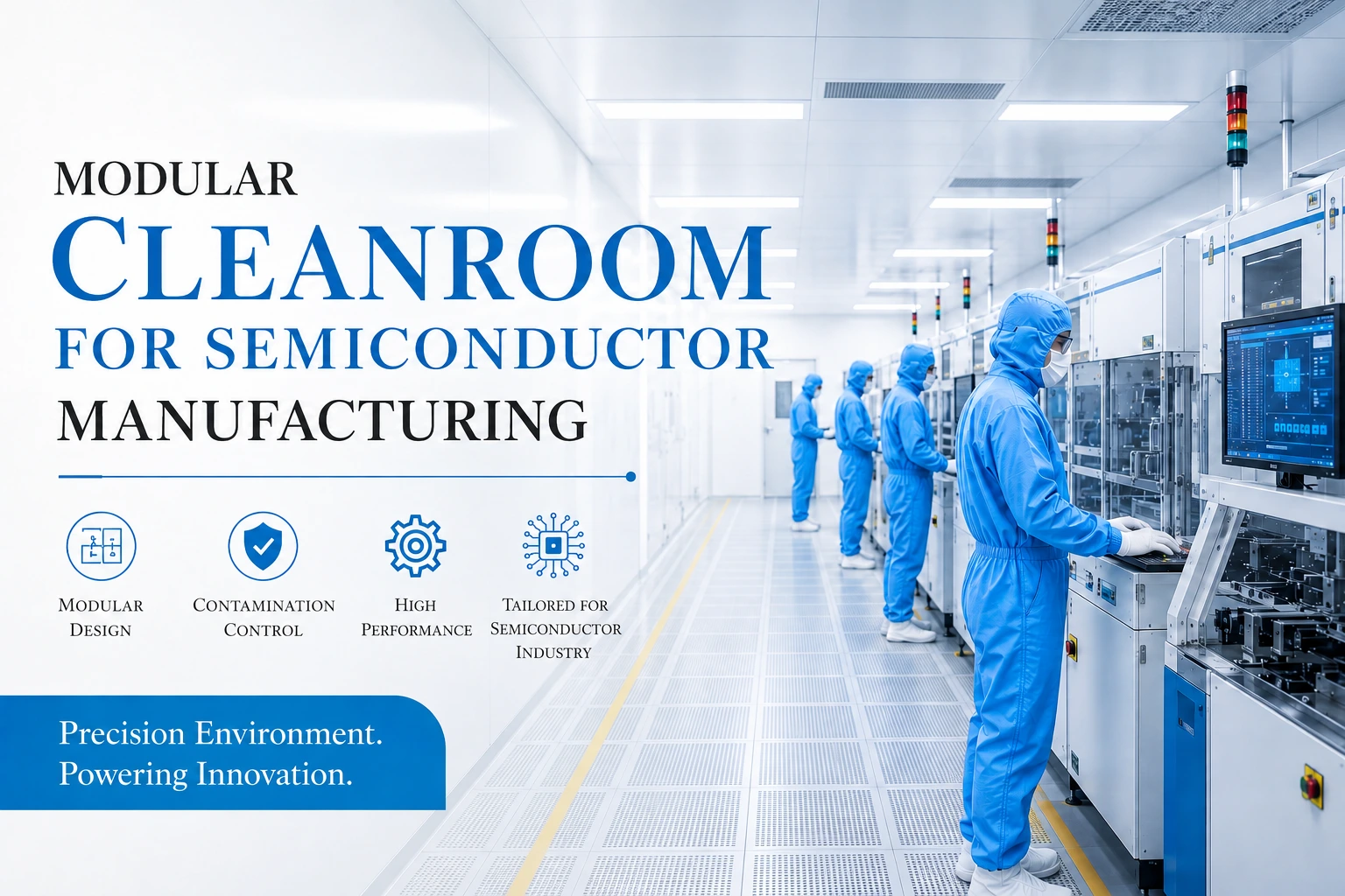 Modular cleanroom for semiconductor manufacturing